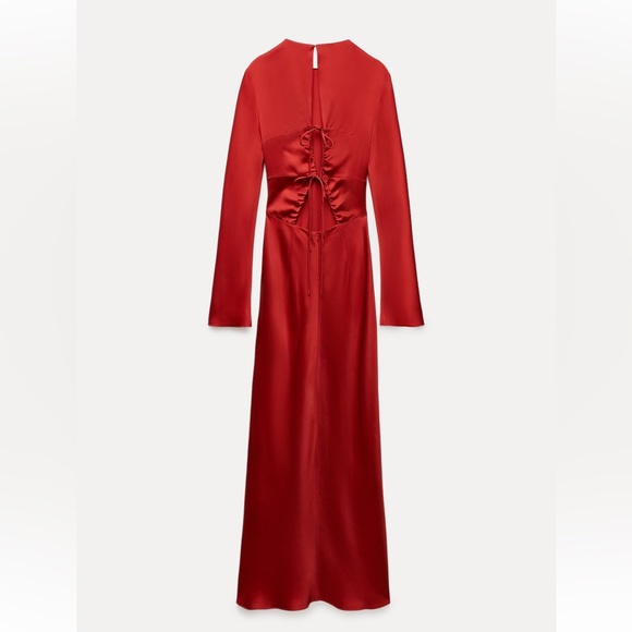 Zara BACK V-NECK DRESS ZW COLLECTION - Picture 7 of 11